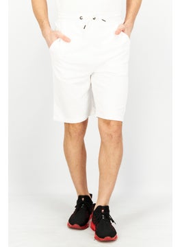 CROSSHATCH Men Embroidered Logo Drawstring Short, White  - Image 1