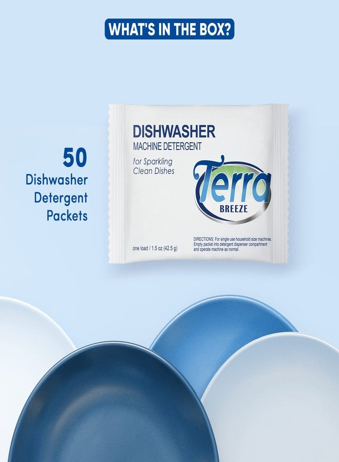 1-Shoppe All-in-Kit Terra Breeze Automatic Dishwasher Detergent Powder,1.5 oz. Individually Wrapped Packets (50 packs) - Image 3