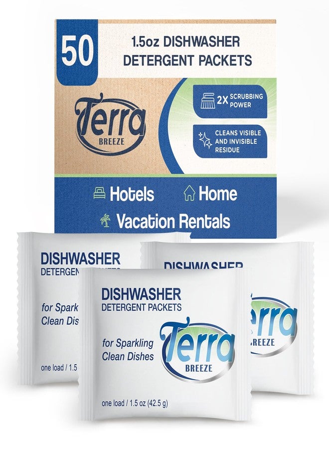 1-Shoppe All-in-Kit Terra Breeze Automatic Dishwasher Detergent Powder,1.5 oz. Individually Wrapped Packets (50 packs) - Image 1