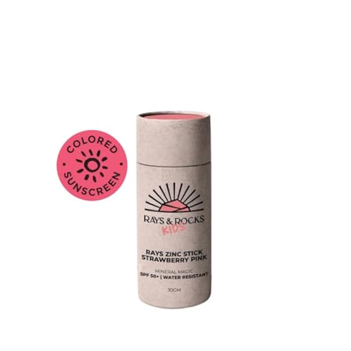 Rays & Rocks - Zinc Sunscreen Pink Stick, KIDS SAFE, SPF 50+, Water Resistant, Pink, 30g - Image 1