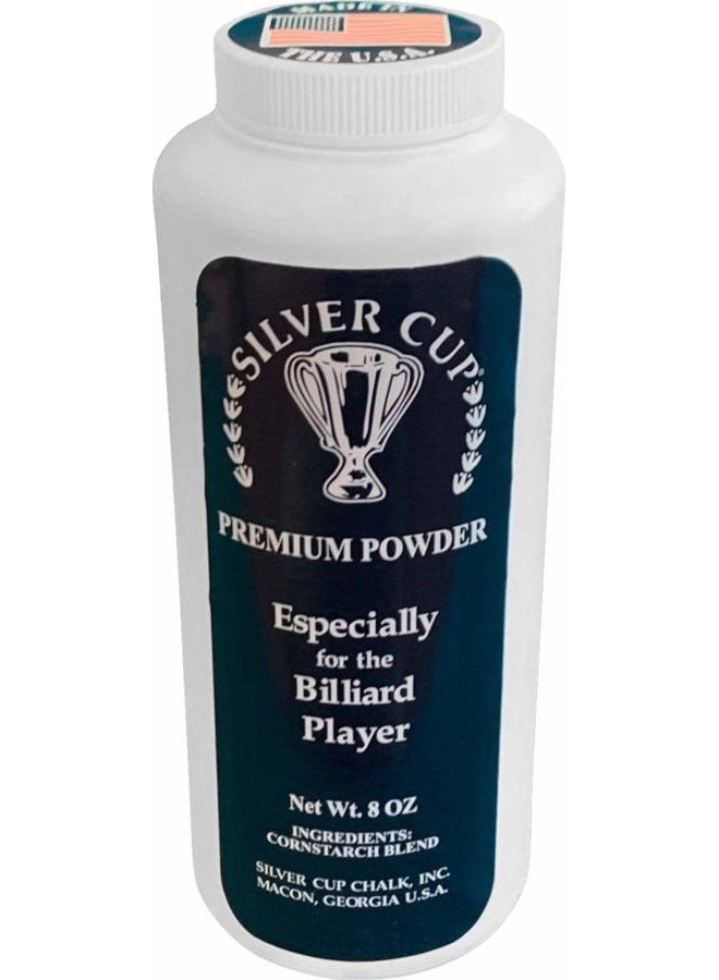 Silver Cup Billiard/Pool Premium Powder Hand Chalk, 8 Ounce Shaker Bottle, White - Image 1