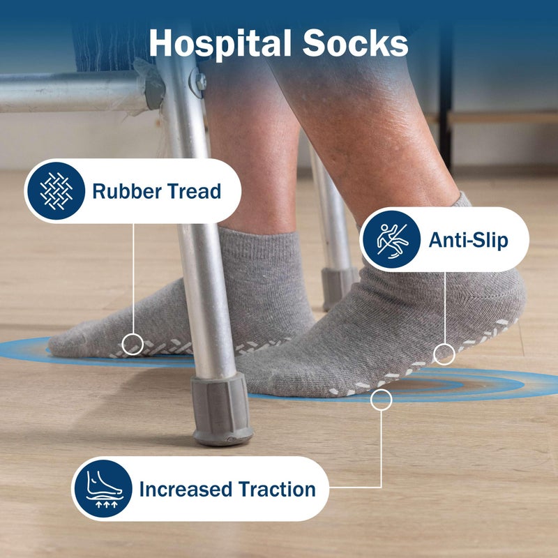 TenderGentle Hospital Socks with Grips for Men and Women - 2 Pairs of Tan XL Grippy Socks for Elderly - Hospitals, Nursing Homes, and Long Term Care Facilities - Soft and Stretchy - Image 5