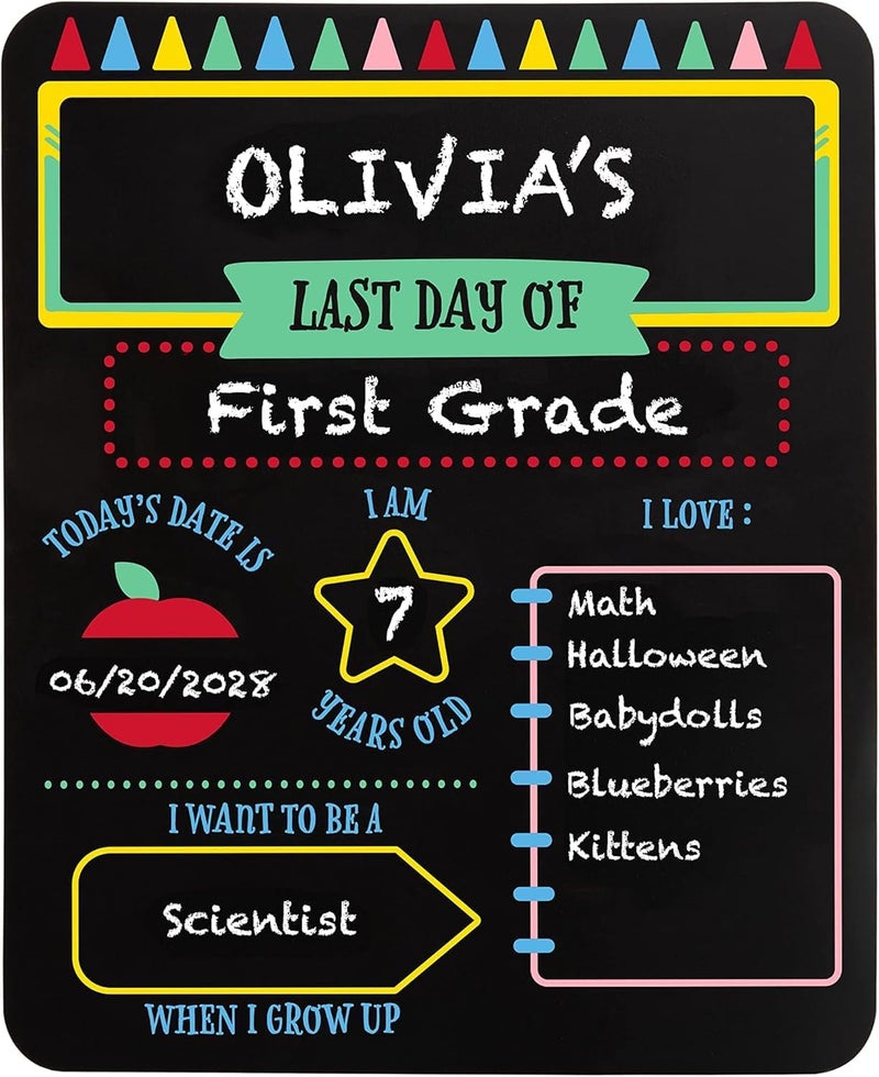 Al Raied ARS® First and Last Day of School Chalkboard Sign Set - Reusable Photo Prop with Chalk - Image 4