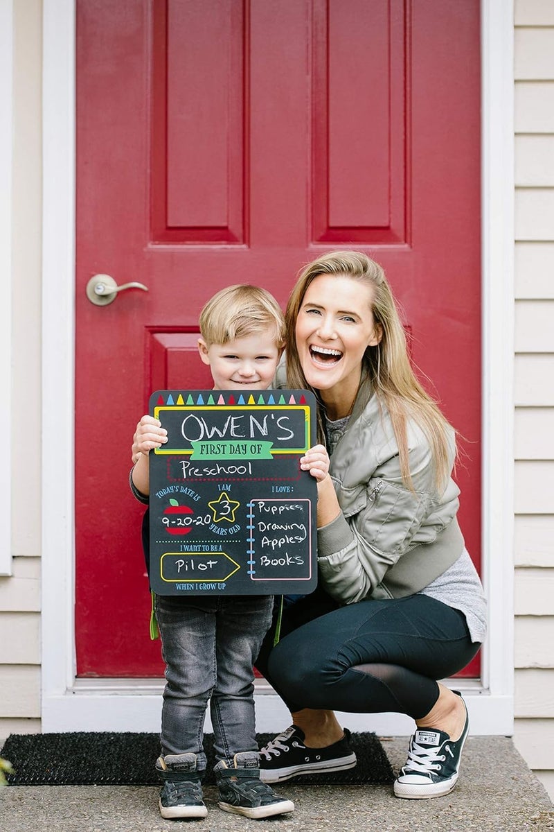 Al Raied ARS® First and Last Day of School Chalkboard Sign Set - Reusable Photo Prop with Chalk - Image 2