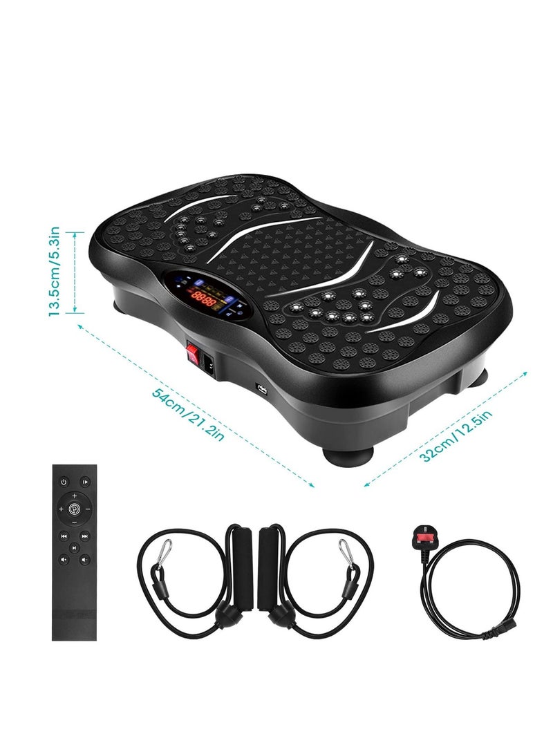 ETG Vibration Plates, Vibration Fitness Exercise Machine for Home Use, with Bluetooth Speaker, 5 Program Modes, 2 Resistance Bands, Vibration Fitness Trainer, 330lb Max Load - Image 4