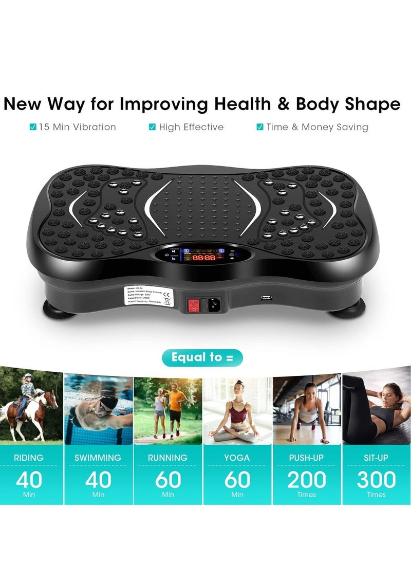 ETG Vibration Plates, Vibration Fitness Exercise Machine for Home Use, with Bluetooth Speaker, 5 Program Modes, 2 Resistance Bands, Vibration Fitness Trainer, 330lb Max Load - Image 5