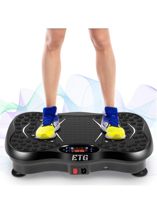 ETG Vibration Plates, Vibration Fitness Exercise Machine for Home Use, with Bluetooth Speaker, 5 Program Modes, 2 Resistance Bands, Vibration Fitness Trainer, 330lb Max Load - Image 1