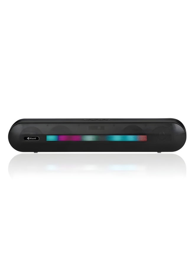 Kisonli Casonly LED-911 Stereo Bluetooth Speaker, 10W Connection Range up to 10 Meters, Bluetooth 5.0, 1200mAh Battery – 5 Hours of Playback – Supports AUX, TF Card, USB, and U Disk – Black  - Image 2