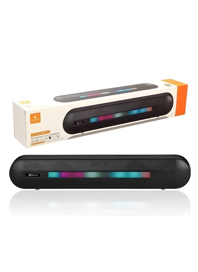 Kisonli - Casonly LED-911 Stereo Bluetooth Speaker, 10W Connection Range up to 10 Meters, Bluetooth 5.0, 1200mAh Battery – 5 Hours of Playback – Supports AUX, TF Card, USB, and U Disk – Black - Image 1