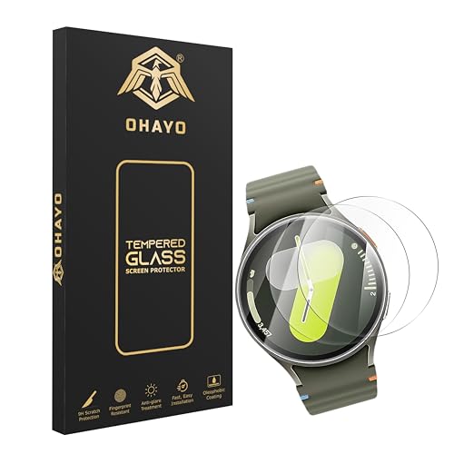 OHAYO Tempered Glass Screen Protector for Samsung Galaxy Watch 4/5/6/7 (44mm) | Pack of 2 | 9H Hardness | HD Clear | Bubble-Free | Anti-Scratch | Touch Sensitive | Easy Installation - Image 1