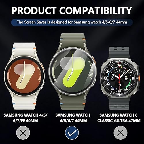 OHAYO Tempered Glass Screen Protector for Samsung Galaxy Watch 4/5/6/7 (44mm) | Pack of 2 | 9H Hardness | HD Clear | Bubble-Free | Anti-Scratch | Touch Sensitive | Easy Installation - Image 2