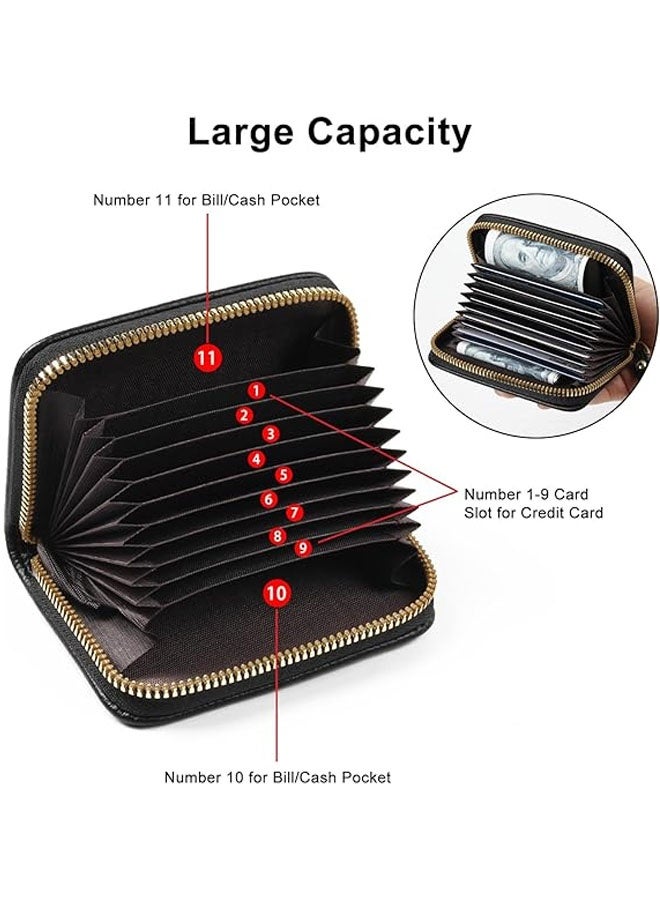 حافظة بطاقات ائتمان، حافظة بطاقات صغيرة بسحاب أكورديون، حافظة منظم بطاقات للنساء والرجال - Image 2