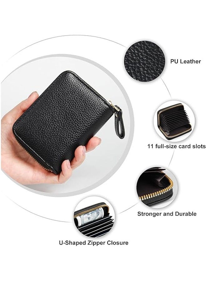 حافظة بطاقات ائتمان، حافظة بطاقات صغيرة بسحاب أكورديون، حافظة منظم بطاقات للنساء والرجال - Image 5