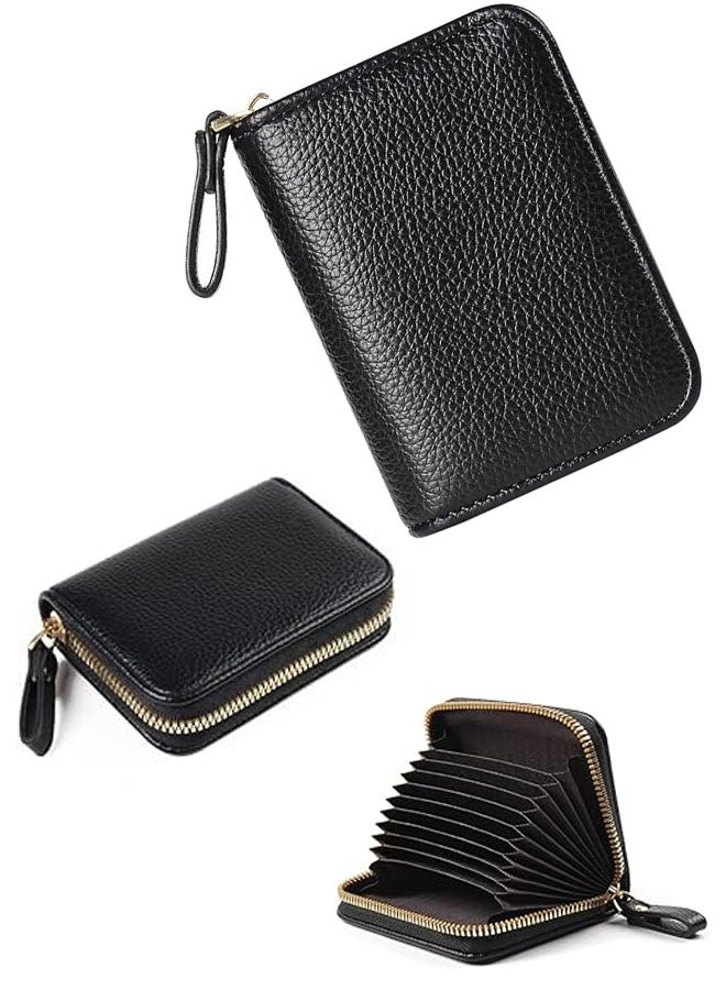 حافظة بطاقات ائتمان، حافظة بطاقات صغيرة بسحاب أكورديون، حافظة منظم بطاقات للنساء والرجال - Image 1