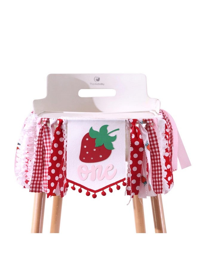 Agkvw Strawberry High Chair Banner for 1st Birthday - Strawberry Theme Birthday Decoration, First Birthday Decorations for Girl, Sweet One Birthday Party Decorations, Cake Smash Photo Props - Image 1