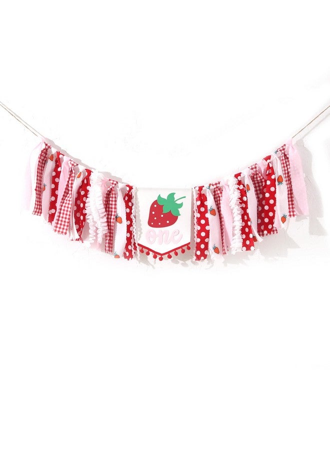Agkvw Strawberry High Chair Banner for 1st Birthday - Strawberry Theme Birthday Decoration, First Birthday Decorations for Girl, Sweet One Birthday Party Decorations, Cake Smash Photo Props - Image 2