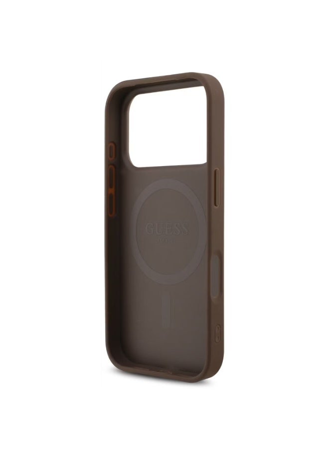 GUESS Guess MagSafe 4G PU Leather Case with Small 4G Logo & Wrist Strap for iPhone 17 Pro Max, Drop Protection, Slim Profile, Easy Snap-On, Sustainable Packaging, Comfortable Grip, Lightweight Design - Brown - Image 2