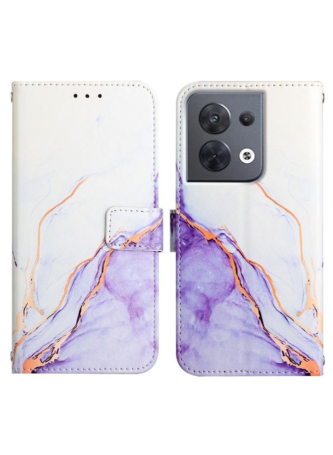 S-TOP Case For OPPO Reno8 PT003 Marble Pattern Flip Leather Phone Case - Image 2