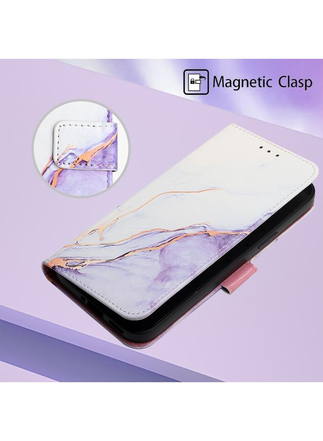 S-TOP Case For OPPO Reno8 PT003 Marble Pattern Flip Leather Phone Case - Image 5