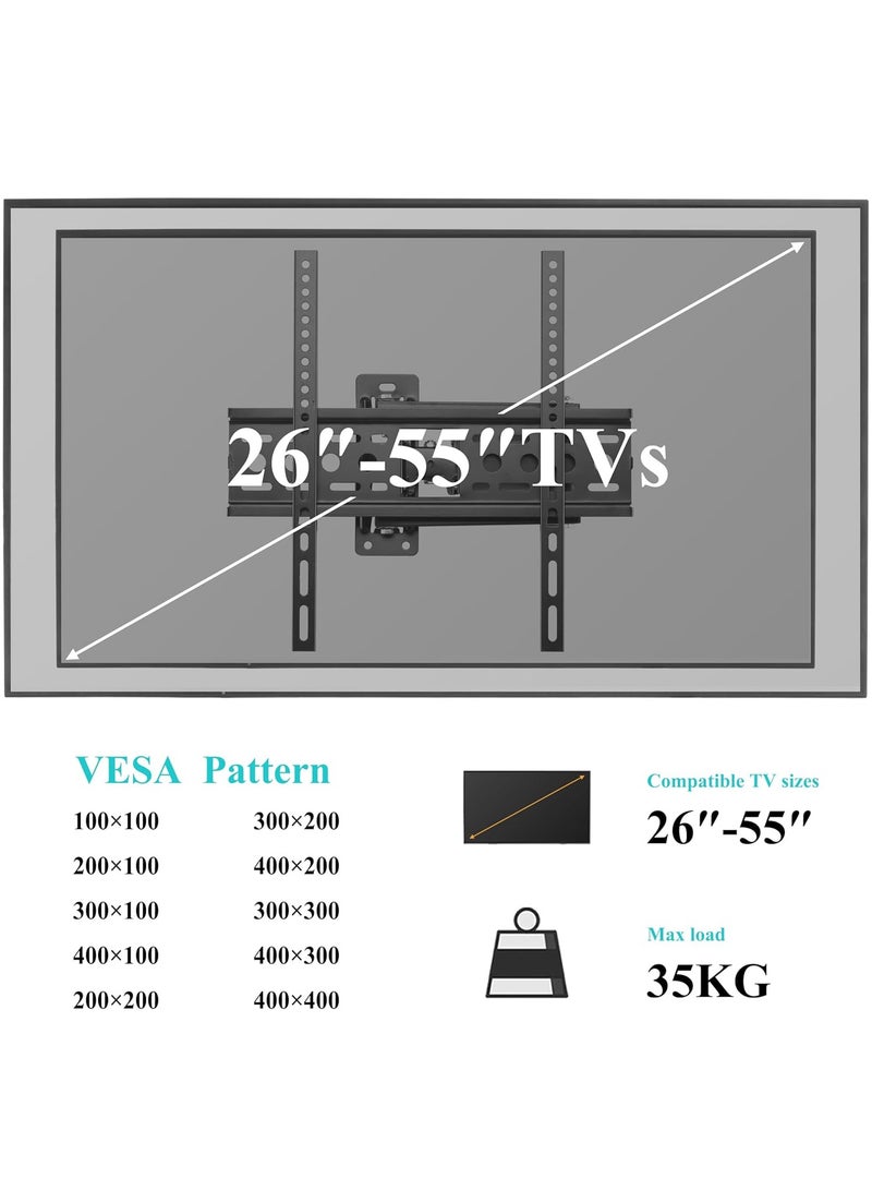 TV Stand/Television Stand Cantilever Mount for LED LCD Plasma TV Monitors Easy to Install TV Wall Mount Standard Load-bearing 26-55 Inch TV’s Swivel and Bracket VESA 100x100mm to 400x400mm Stand Holds Up to 35kg  - Image 5