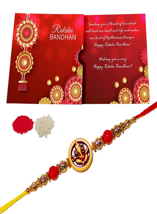 iberry's Rakhi Gift Pack with Set of One Rakhi & Rakshabandhan Card and Roli Chawal for Brother | rakhi for brother (4444)-Best Gift from Sister - Image 1
