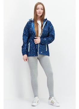 Trespass Women Allover Printed Windproof Jacket, Blue Combo  - Image 4