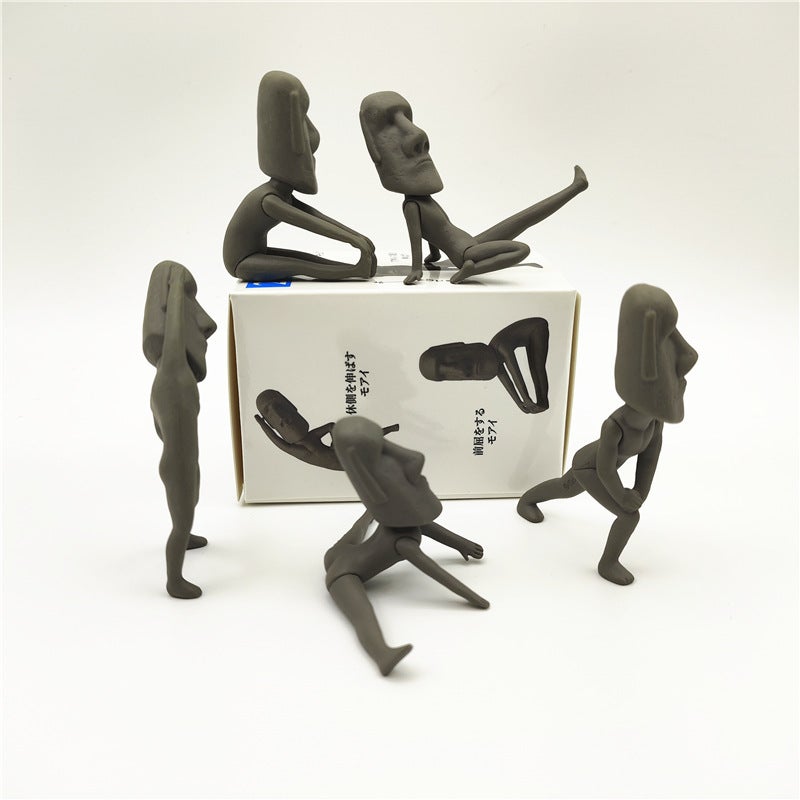 Moai Stretching Exercise Figure Series 1 - Easter Stone Statue Blind Box Toy - Image 1