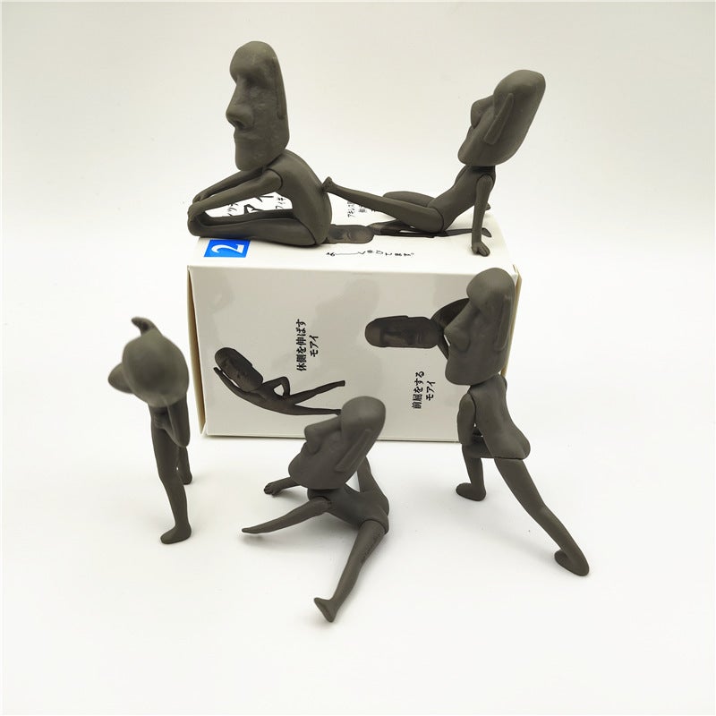 Moai Stretching Exercise Figure Series 1 - Easter Stone Statue Blind Box Toy - Image 3