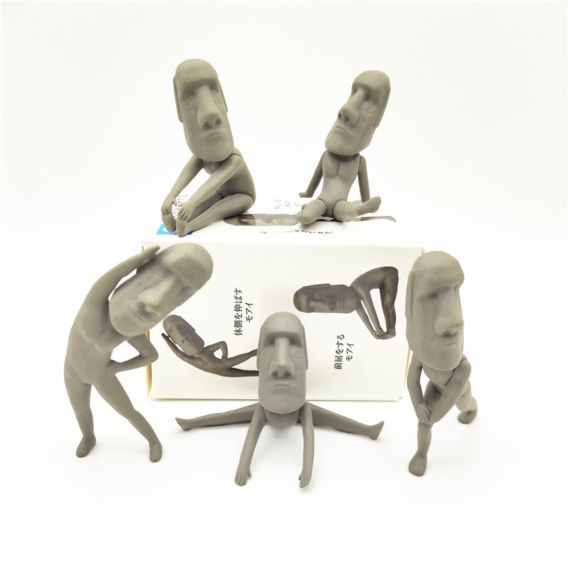 Moai Stretching Exercise Figure Series 1 - Easter Stone Statue Blind Box Toy - Image 2