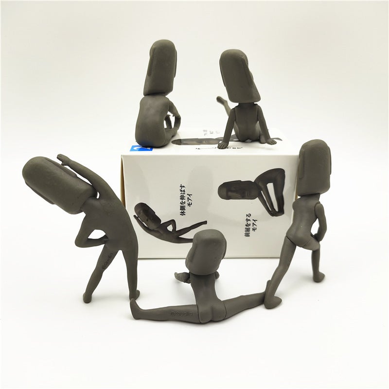 Moai Stretching Exercise Figure Series 1 - Easter Stone Statue Blind Box Toy - Image 4