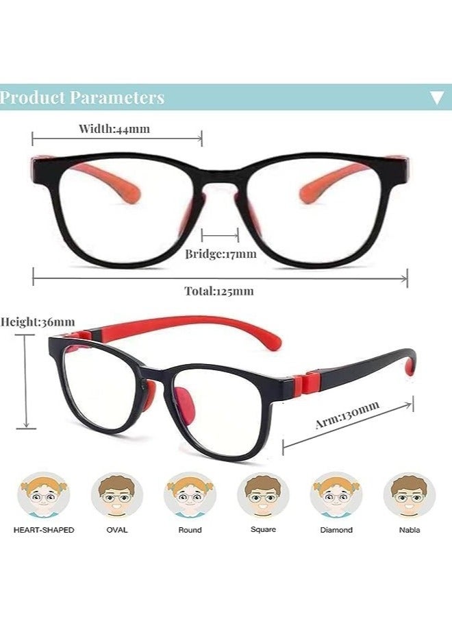 RATSAW Anti-Blue Light Blocking Glasses Kids Anti Glare Eyestrain UV TV Phone Children Silicone Safety Eyewear for Boys and Girls Age 3-12 - Image 3