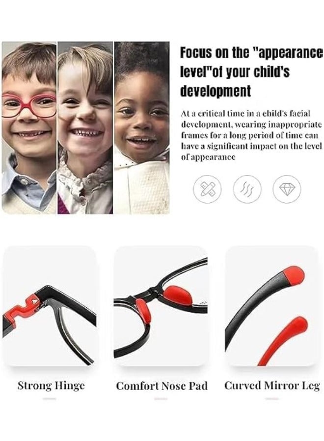 RATSAW Anti-Blue Light Blocking Glasses Kids Anti Glare Eyestrain UV TV Phone Children Silicone Safety Eyewear for Boys and Girls Age 3-12 - Image 4