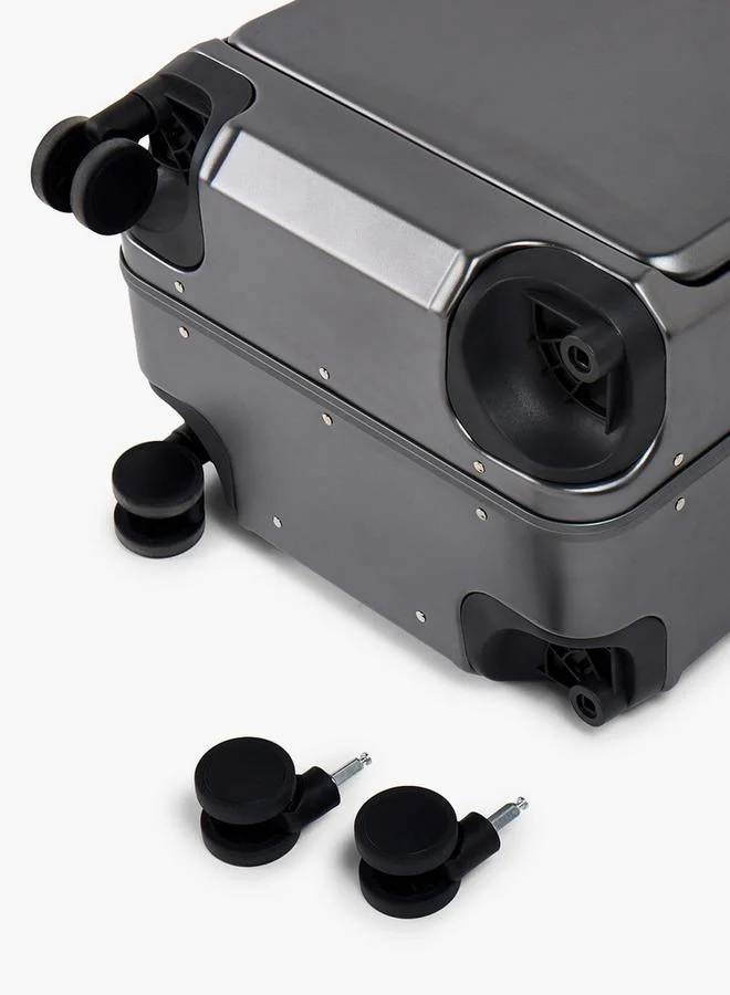 Wave BLACK Solid Hardcase Trolley Bag With Retractable Handle for Men | Best Price UAE