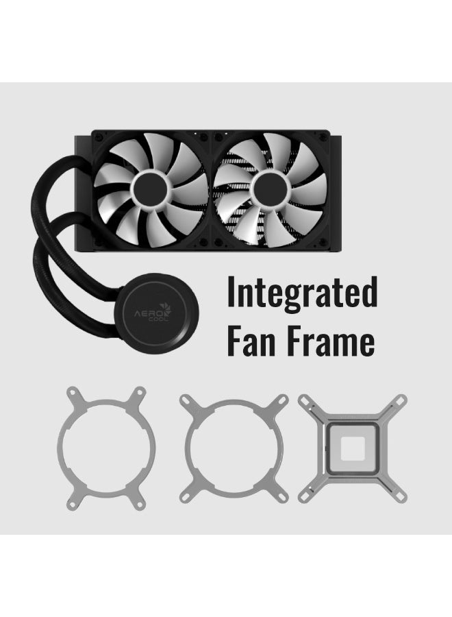 AeroCool Abyss L240R 240mm ARGB Liquid CPU Cooler | 280W TDP High Performance Cooling | Copper Micro-Channel Water Block | PWM RGB Fans High Airflow & Pressure | Intel LGA1851/1700/1200/115X AMD AM5/AM4 | Silent Pump | 16.8M ARGB Lighting | Integrated Fan Frame | Gaming PC Water Cooling System - Image 3