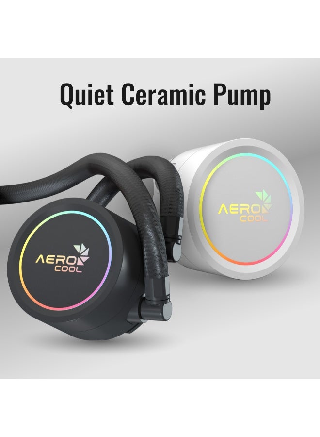 AeroCool Abyss L240R 240mm ARGB Liquid CPU Cooler | 280W TDP High Performance Cooling | Copper Micro-Channel Water Block | PWM RGB Fans High Airflow & Pressure | Intel LGA1851/1700/1200/115X AMD AM5/AM4 | Silent Pump | 16.8M ARGB Lighting | Integrated Fan Frame | Gaming PC Water Cooling System - Image 4