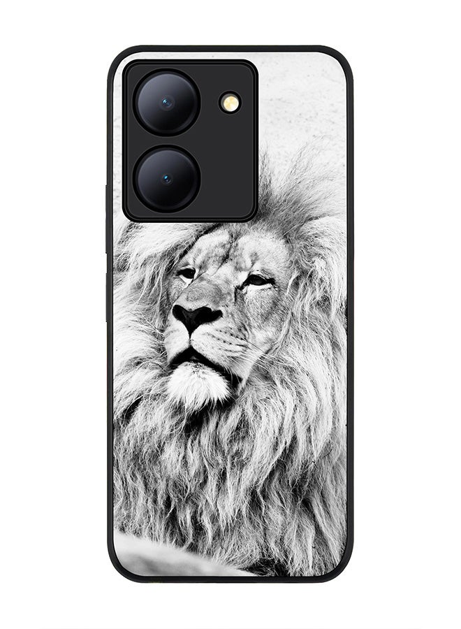 Stylizedd Rugged Black Edge case for Vivo Y27s/ Vivo Y27 5G, Slim fit Soft Case Flexible Rubber Edges Anti Drop TPU Gel Thin Cover - Wise Lion - Image 1