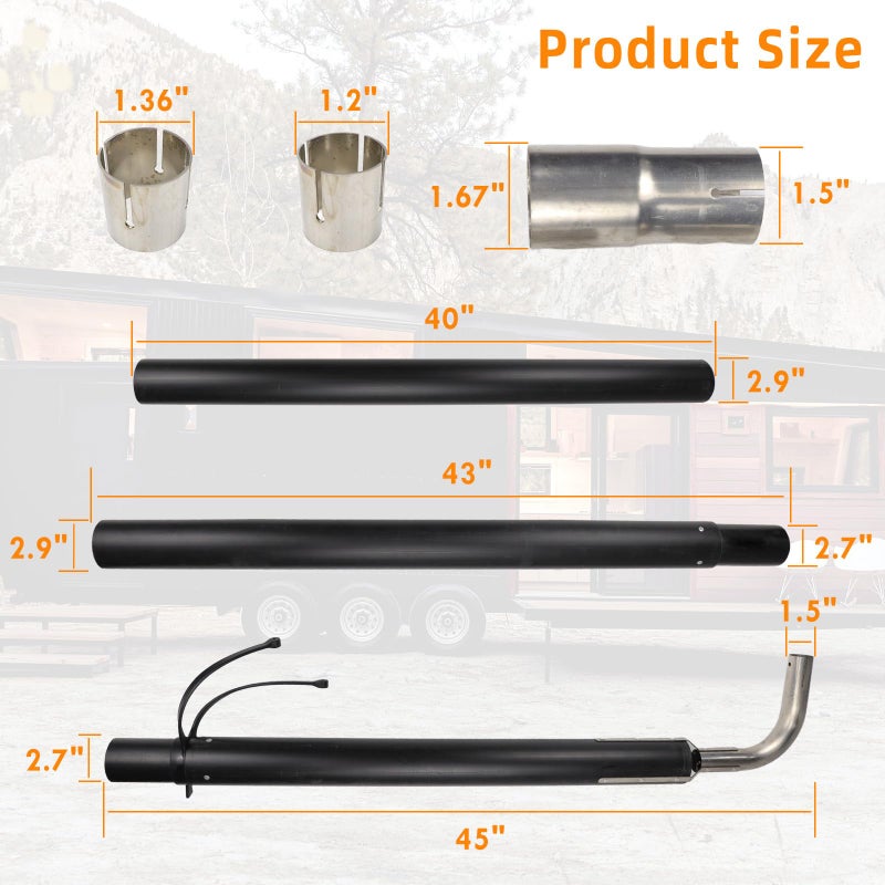 SHUNTALL 44461 RV Generator Exhaust Venting System Extension Kit Compatible with Most RV Exhaust Systems - Image 3