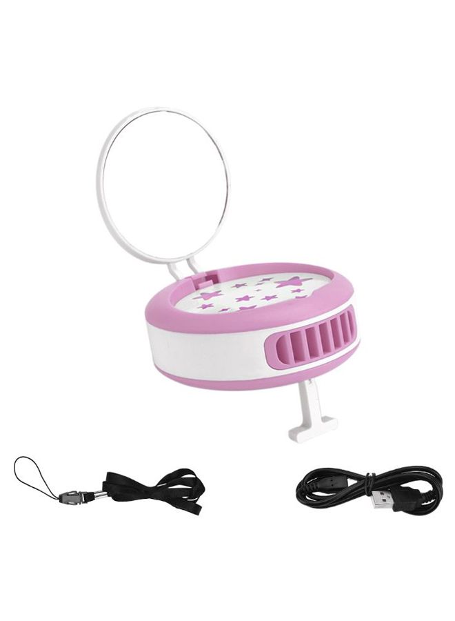 Loquat 2-In-1 Handheld Mini Make-Up Mirror And Electric Fan Multicolour - Image 1