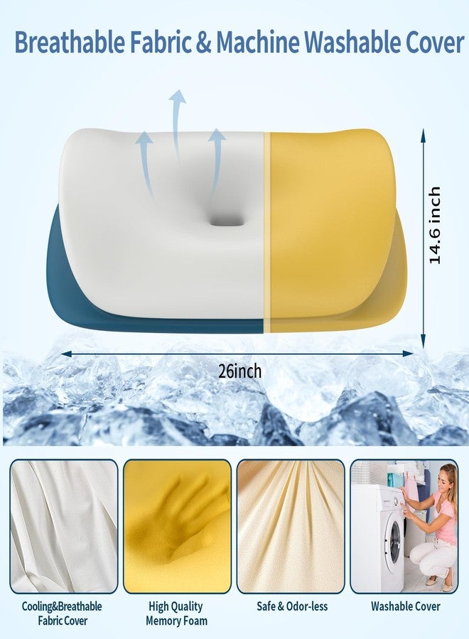 Olumoon Cervical Neck Pillow for Pain Relief - Ergonomic Memory Foam Contour Pillows for Side, Back & Stomach Sleepers, Cervical Pillow for Neck Support Sleeping with Breathable Cover - Image 3