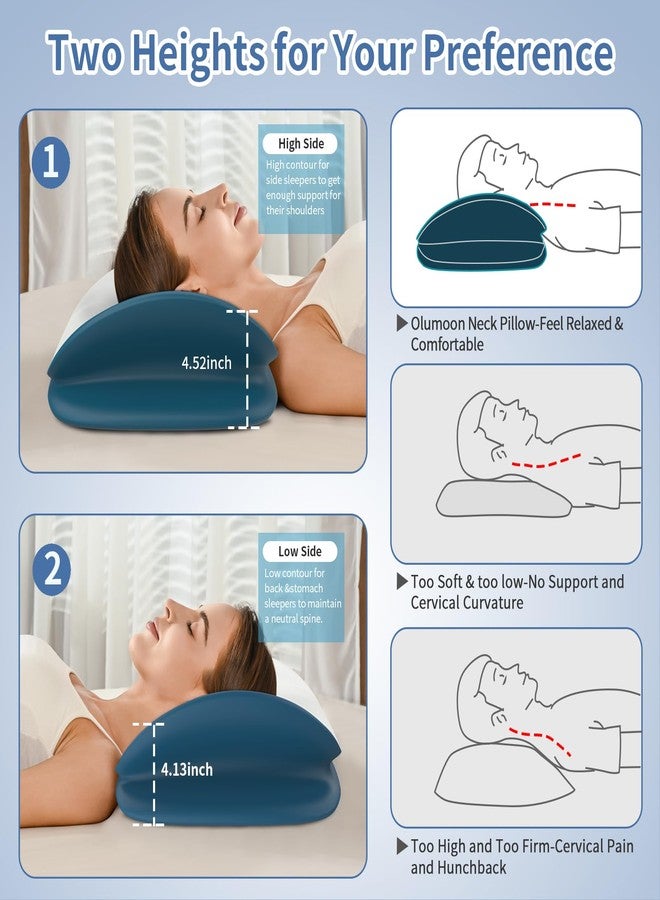 Olumoon Cervical Neck Pillow for Pain Relief - Ergonomic Memory Foam Contour Pillows for Side, Back & Stomach Sleepers, Cervical Pillow for Neck Support Sleeping with Breathable Cover - Image 5