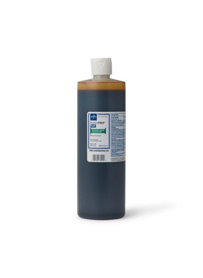 Medline Medline Povidone Iodine Prep Solution, Pint - 10% Povidone Iodine, 1% Available Iodine - Surgical & First Aid Antiseptic  - Image 1