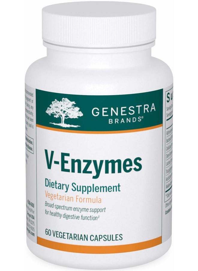 Genestra Brands V-Enzymes | Vegan Digestive Support to Help Lactose Digestion | 60 Capsules - Image 1