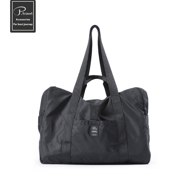 Travel Storage Folding Bag Large Capacity Portable Luggage Bag Foldable Bag Portable Luggage Bag Sleeve Trolley Bag(Black) - Image 1