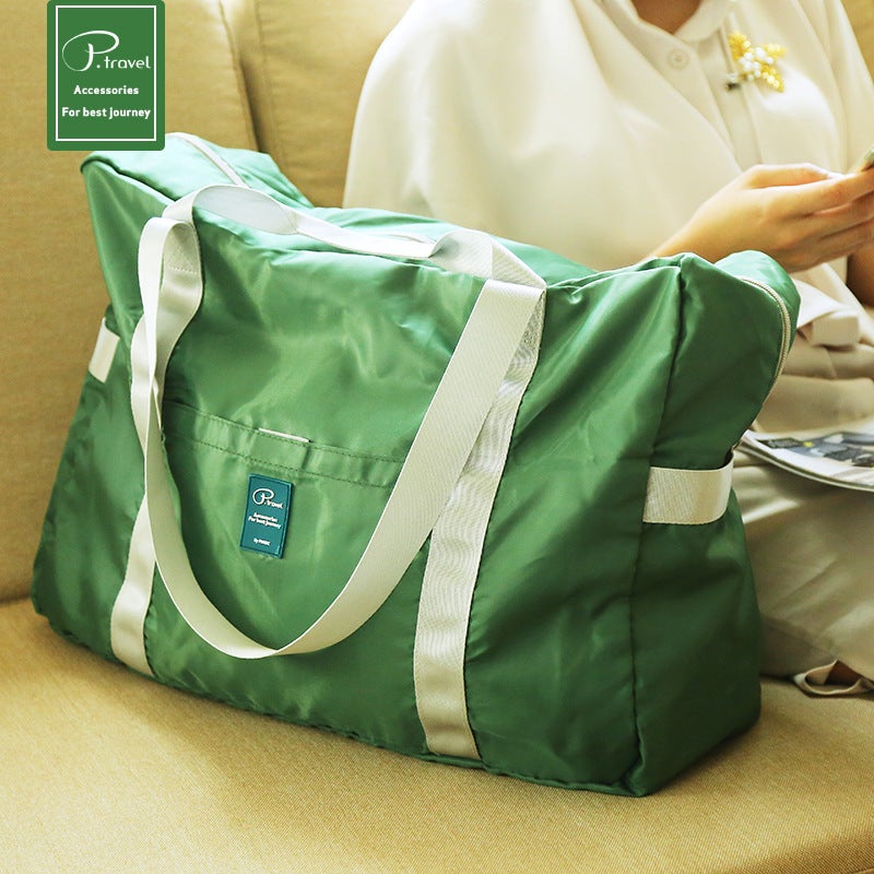 Travel Storage Folding Bag Large Capacity Portable Luggage Bag Foldable Bag Portable Luggage Bag Sleeve Trolley Bag(Black) - Image 2