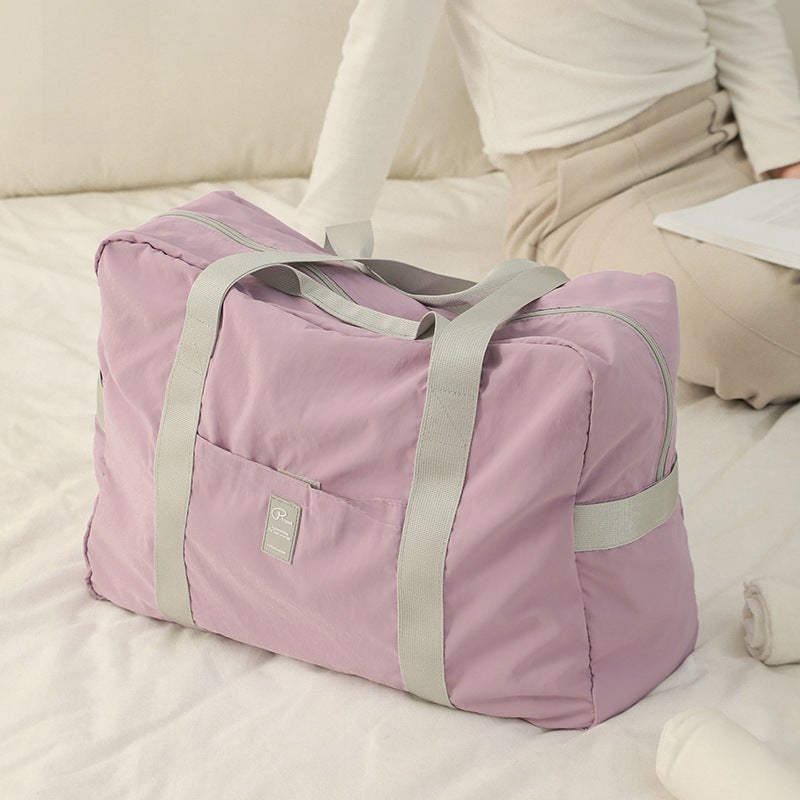 Travel Storage Folding Bag Large Capacity Portable Luggage Bag Foldable Bag Portable Luggage Bag Sleeve Trolley Bag(Black) - Image 4