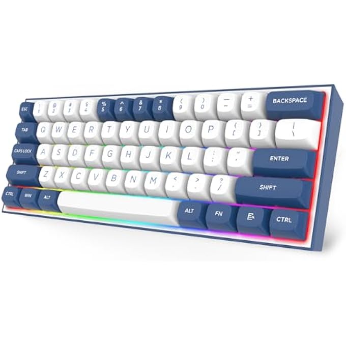 rayihni K717 PRO CUSTOM QMK/VIA GAMING KEYBOARD, 61 KEYS WIRELESS PROGRAMMABLE MECHANICAL KEYBOARD W/60% COMPACT LAYOUT, HOT-SWAP SOCKET, & 3-LAYER NOISE DAMPENING, CUSTOM LINEAR SWITCH - Image 2