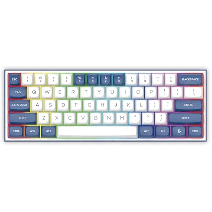 rayihni K717 PRO CUSTOM QMK/VIA GAMING KEYBOARD, 61 KEYS WIRELESS PROGRAMMABLE MECHANICAL KEYBOARD W/60% COMPACT LAYOUT, HOT-SWAP SOCKET, & 3-LAYER NOISE DAMPENING, CUSTOM LINEAR SWITCH - Image 3