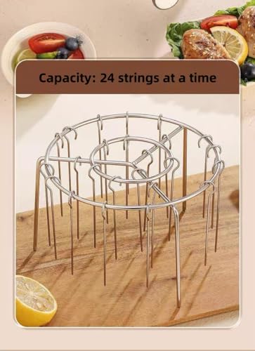 Tatasay Air Fryer Grill Accessories Kit with 24 Skewers | Stainless Steel Barbecue Rack & Vertical Meat Skewers for Air Fryer | Non-Stick Round Hanging Skewers for Even Cooking - Image 3