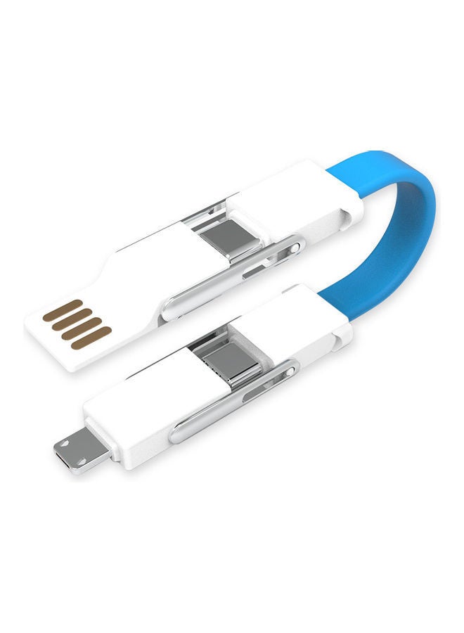 NIBEMINENT 4-In-1 Charging Cable White/Blue - Image 1