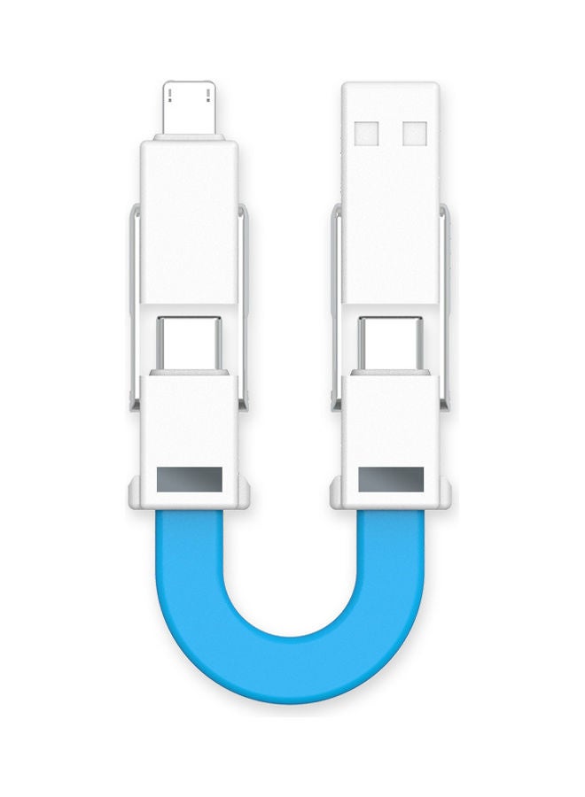 NIBEMINENT 4-In-1 Charging Cable White/Blue - Image 2
